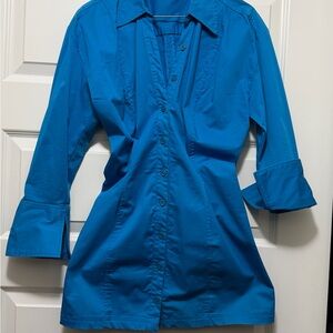 Zara Vibrant Blue Dress, 100% Cotton, Medium Size